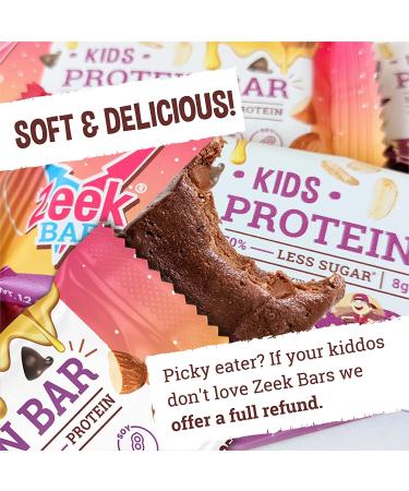 ZEEK BAR Kids Protein Snack Bars | 50% Less Sugar | 8g Protein | All Natural, Non-GMO, Gluten-Free | Brownie Blast Off | 4 Count Pack - Buy Online on GoSupps.com
