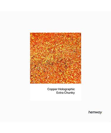 Hemway Eco-Friendly Biodegradable Glitter 100g - Vegan Cosmetic Safe Sparkle for Face Eyes Hair & Nails - Copper Holographic Festival Glitter - Buy Online on GoSupps.com