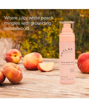 Skylar Peach Fields Hair & Body Mist | Hypoallergenic & Clean Fragrance | Vegan Cruelty Free and Safe For Sensitive Skin | 80 ML 2.7 Fl Oz - Buy Online on GoSupps.com