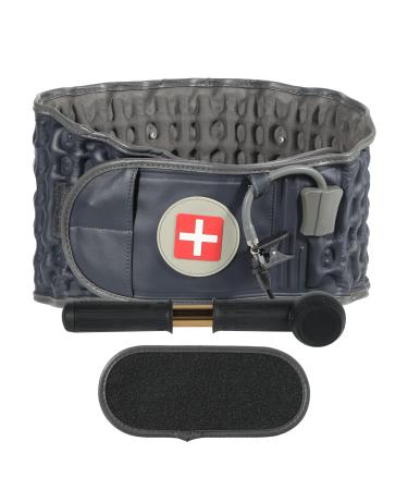 Decompression Back Belt for Pain Relief Lower Back Traction Device for Women and Men One Size Fits 29-49 inches Waist (Blue)