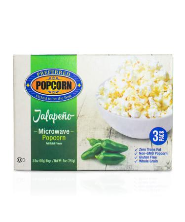 Preferred Popcorn Jalapeno Microwave Popcorn, 36 Pack, Non-GMO 100% Whole Grain Gluten Free Jalapeno 3 Ounce (Pack of 36)
