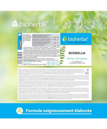 Boswellia Serrata - Joint Care Supplement - 400mg 100 Capsules Per BIOHERBA - Buy Online on GoSupps.com