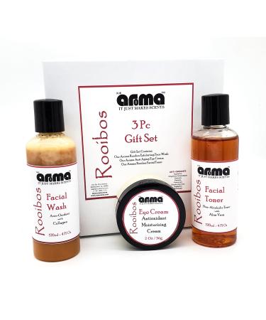 Rooibos Skincare Collection - Gift Set with Facial Wash Toner and Eye Cream - Get Your Natural Glow