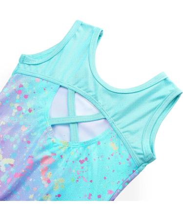TFJH E Girls Gymnastics Leotard Cross Back One-Piece Dancewear 5-6Y Blue Dot - Buy Online on GoSupps.com