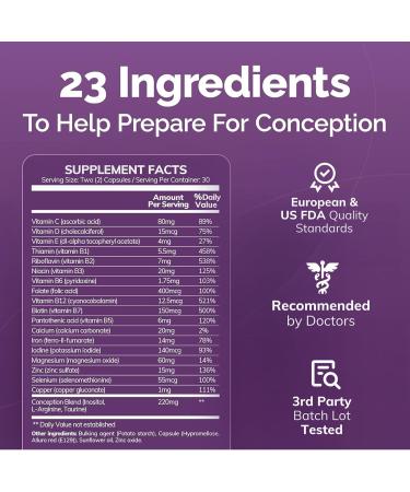 Conceive Plus Women's Fertility Support - Conception Formula | 60 Capsules | 30 Day Supply - Buy Online on GoSupps.com