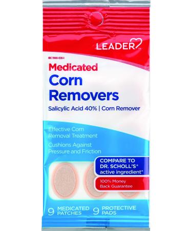 Leader Medicated Corn Remover with Salicylic Acid 9 Pads Pack of 2