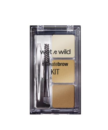 Wet n Wild Ultimate Brow Kit Eyebrow Kit to Shape Define and Fill the Eyebrows Kit with 1 Brow Wax 2 Fixing Powders 1 Brush and 1 Tweezers Vegan Product Soft Brown