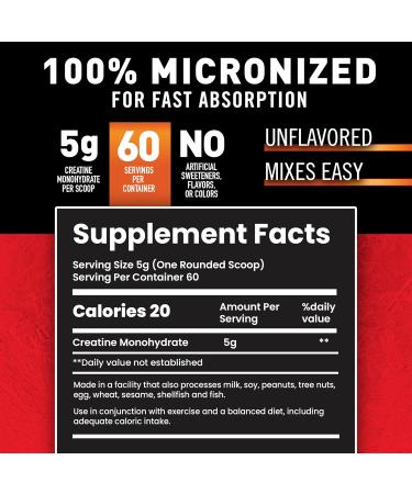 Body Fortress 100% Creatine Monohydrate Powder - Unflavored Micronized Creatine Supplement for Muscle Growth Strength & Recovery Pre Workout & Post Workout for Women and Men - 5g Per Scoop 300 grams - Buy Online on GoSupps.com