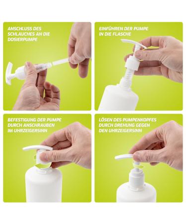 Asvita Fresh Mix Concentrate Dosing Pump - 1L Bottle Set (4 pcs) - Food Safe Dispenser for 500ml & 1000ml Bottles - 28mm Thread for Beverage Concentrates & Syrup - Buy Online on GoSupps.com