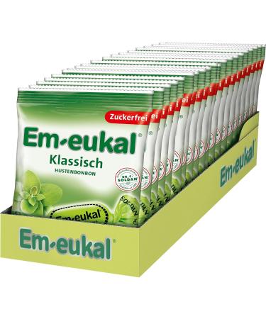 Buy Em-eukal Sugar-Free Cough Drops - Classic Eucalyptus & Menthol Lozenges (20x75g Bulk Pack) - Lactose-Free International Shipping - Buy Online on GoSupps.com