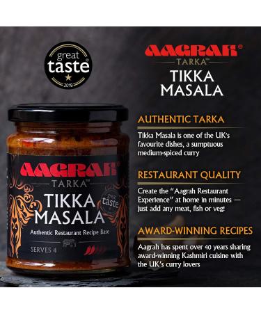  Aagrah Aagrah Tarka - Indian Curry Sauces - Mixed Selection - Karahi Achari Hydrabadi Balti Tikka Masala Handi - Authentic Restaurant Recipes - 6 x 270g - Each Jar Serves 3-4 - Buy Online on GoSupps.com