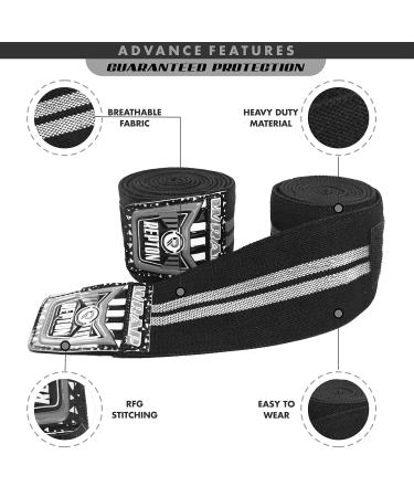 REPTON Elbow Wrap Elbow Sleeves Support for Weightlifting Powerlifting CrossFit and Tendonitis | Adjustable Strap Compression Splint for Left and Right Size Reversible Stabilizer (Black & White) - Buy Online on GoSupps.com