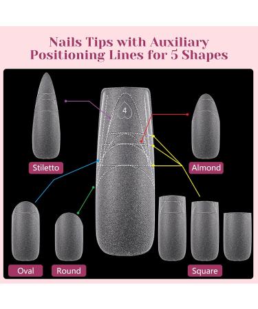 Soft Gel Nail Tips Square - XL Long Clear Full Cover Tips | 360PCS Matte No C Curve - Perfect for Nail Extensions & Professional Use - Buy Online on GoSupps.com