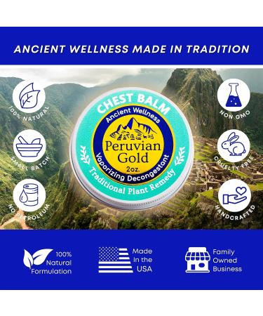 Peruvian Gold Chest Rub Balm - Soothe Colds, Cough, and Allergies with Eucalyptus and Pine - Buy Online on GoSupps.com