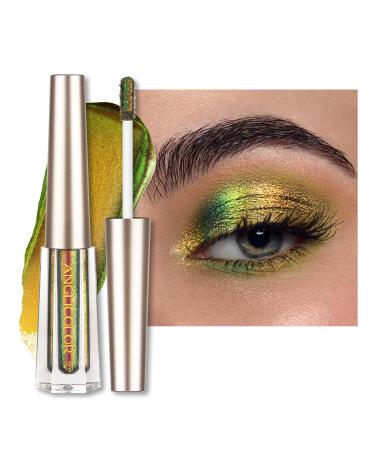 Anglicolor 3 couleurs de fard paupi res cam l on fard paupi res liquide m tallique hautement pigment longue tenue s chage rapide (101 Vert-Or)