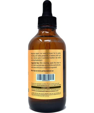USDA Certified Organic Rose Water Spray 4oz - Facial Toner & Hydrating Mist - 100% Pure Bulgarian Rose Petals - Alcohol-Free Moisturizer for Face & Hair - Buy Online on GoSupps.com