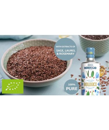 Benvolio 1938 Bio Linseed Oil 500ml - 100% Pure Cold-Pressed - Tasteless Omega-3 Rich - Organic & High-Quality  - Buy Online on GoSupps.com