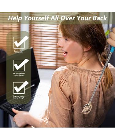 Cerrxian 5 Series Telescopic Back Scratcher & Massager - Portable & Extendable Silver Tool for Adults Kids & Pets - Soft Rubber Tines - Buy Online on GoSupps.com