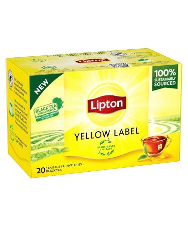 Buy Lipton Yellow Label Black Tea - 20 Hand-Picked Tea Bags | Rainforest Alliance Certified - Buy Online on GoSupps.com