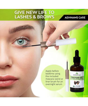 100% Pure USDA Organic Castor Oil - Cold-Pressed Unrefined Hexane-Free - 60ml (2oz) for Skin Eyelashes Hair Growth & Nail Care - Includes Mascara & Eyeliner Tube (Pack of 2 - Buy Online on GoSupps.com