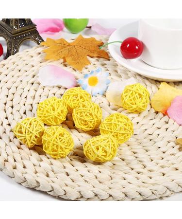 Buy Tbest Yellow Rattan Balls - Decorative Bowl Fillers 20 Pieces | Perfect for Ornaments Weddings Christmas & Pets - Buy Online on GoSupps.com