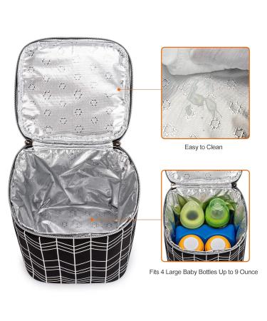BABEYER Breastmilk Cooler Bag with Ice Pack - Fits 4 Baby Bottles, 9 Oz Capacity - Ideal for Nursing Moms and Daycare - Black - Buy Online on GoSupps.com