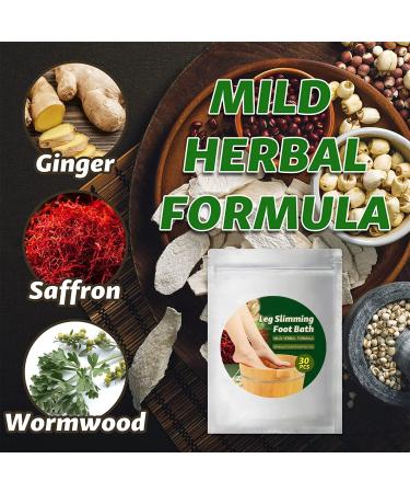 2023 Natural Herb Foot Soak for Lymphatic Drainage and Detox - 30PCS Spa Bags with Ginger, Wormwood, and Saffron for Leg Slimming and Foot Odor Removal - Relaxing Foot Reflexology Massage - Buy Online on GoSupps.com