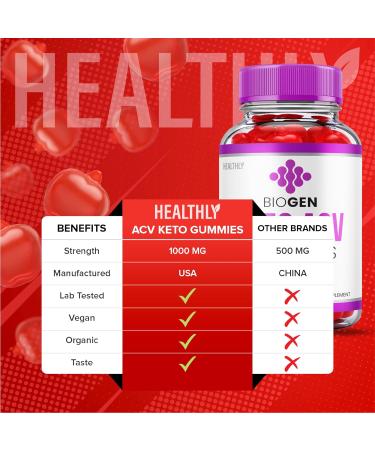 Biogen Keto ACV Gummies with B12 & Beet Root Juice - 60 Gummies - Buy Online on GoSupps.com