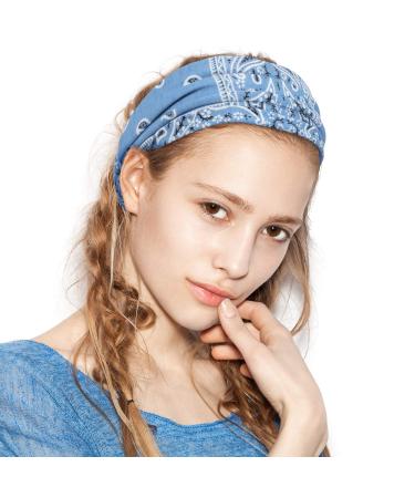8-Piece Boho Bandana Headbands Set | Paisley Print | Stretchy Yoga Headwraps for Women and Girls - Buy Online on GoSupps.com