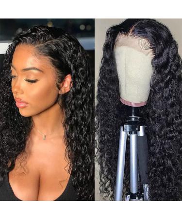 Lace Front Wigs Human Hair Water Wave Brazilian Wet and Wavy Lace Human Hair Wigs for Black Women Glueless 150% Density 4x4 Lace Closure Wig Pre Plucked Natural Color (20 Inch, Water Wave 4x4 Lace Frontal Wig) 20 Inch Wate…