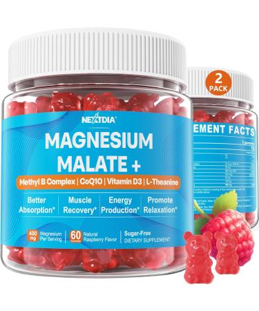 Nextdia 2Pack Berberine Supplement Gummies 1500mg + 2Pack Magnesium Malate with CoQ10-100mg Gummies - Buy Online on GoSupps.com