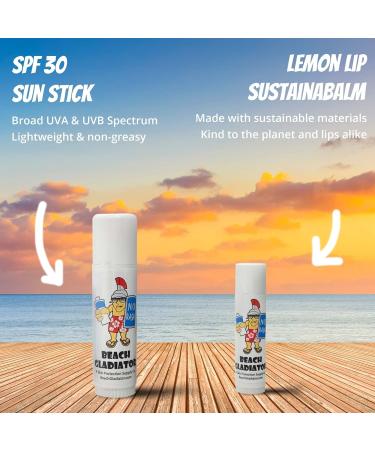 Beach Gladiator Skin Protection 3 Pack with Anti-Rash Sunstick and Lipbalm in Hemp Zipper Bag - Buy Online on GoSupps.com