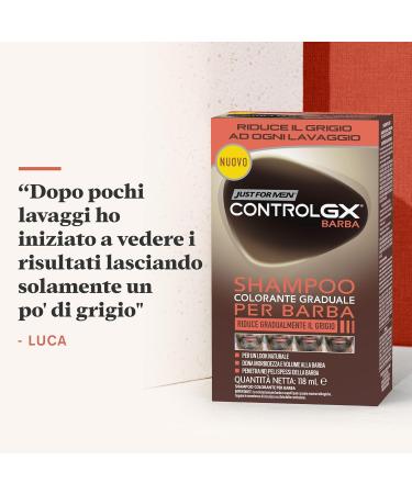 Just for Men Control GX Beard Dye Shampoo - Gradually Reduces Gray Hair for a Natural Look | 118ml - Suitable for All Shades - Buy Online on GoSupps.com