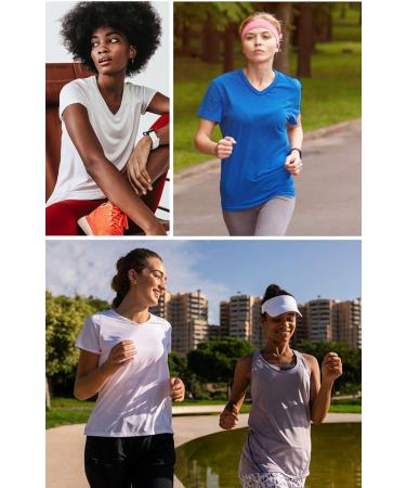 CE' CERDR Women's Workout Shirts 5-Pack - Moisture Wicking Active T-Shirts for Gym - Black, Light Grey, Dark Grey, Navy, Light Blue - X-Large - Buy Online on GoSupps.com