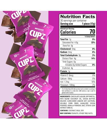 No Sugar Keto Cups - Dark Chocolate Fudge Brownie  Low Carb (1g)  Sugar Free (0g) Keto Fat Bomb Snacks with 7g Healthy Fat - Gluten Free  All Natural  Non-GMO (30 cups) 0.6 Ounce (Pack of 30) - Buy Online on GoSupps.com