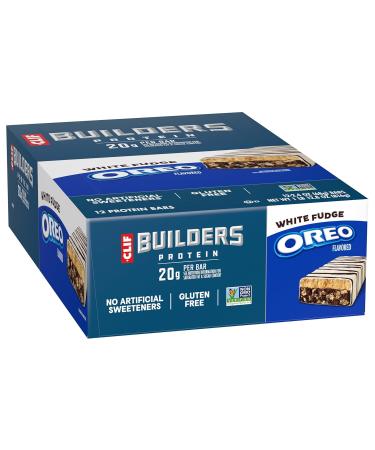 CLIF BUILDERS Protein Bars - White Fudge OREO-Flavored - 20g Plant Based Protein - Gluten Free - Non-GMO - Low Glycemic - No Artificial Sweeteners - 2.4 oz. (12 Pack) - Buy Online on GoSupps.com