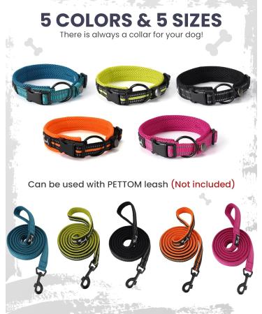 PETTOM XS Black Dog Collar - Adjustable Nylon Breathable & Reflective for Ultimate Comfort | International Shipping - Buy Online on GoSupps.com