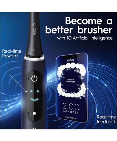 Oral-B iO8 Electric Toothbrush for Adults | Christmas Gift | 6 Modes Teeth Whitening | App Connected | Magnetic Pouch | UK Plug | Black - Buy Online on GoSupps.com
