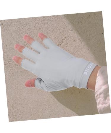 CLISPEED 1 Pair Uv Gloves Summer Beach Gloves Nail Dryer Uv Glove Sun Protective Gloves Uv Protection Gloves Sun Protection Gloves for Women Nail Gel Fabric Manicure Women's 19.5x8cm Light Grey - Buy Online on GoSupps.com