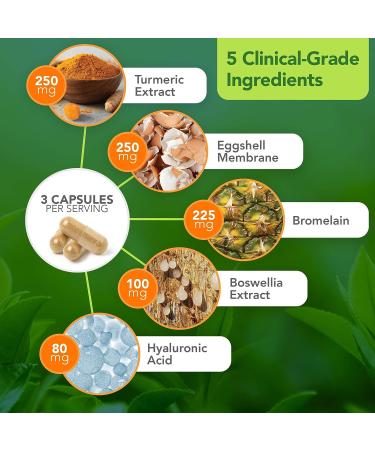 Vital Plan Joint Care Supplement | Shellfish-Free Clinical-Grade | Acumin Turmeric, Boswellia, Bromelain & Hyaluronic Acid | 180 Capsules - Buy Online on GoSupps.com