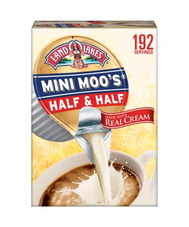 Land O Lakes Mini Moos Creamer Half & Half Cups 192Count 54 Fl Oz (Pack May Vary), Individual Shelf-Stable Half & Half Pods for Coffee Tea Hot Chocolate, Made With Real Cream