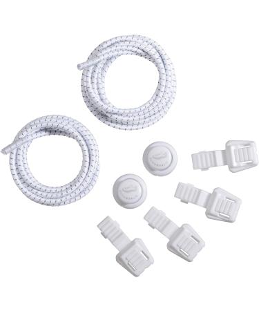 Schn rrlie Elastic Laces - 100 cm White Round Flat No-Tie Shoelaces with Quick Lock for Kids & Adults - International Shipping Available - Buy Online on GoSupps.com