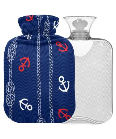Naanle Sea Ocean Anchor Hermagen bottle MITED Transparent hot water bottle 1L heat bottle for bed handfoot heat pain relief heat and cold therapy