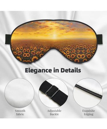 SSIMOO Sunflower Field Sunset Eye Mask | Ultra-Soft Light-Blocking for Restful Sleep - International Shipping Available - Buy Online on GoSupps.com