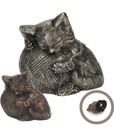Urns UK Hand Crafted Design Funeral Kitty Ball Pet Cremation Ashes Urn Range Silver - Buy Online on GoSupps.com
