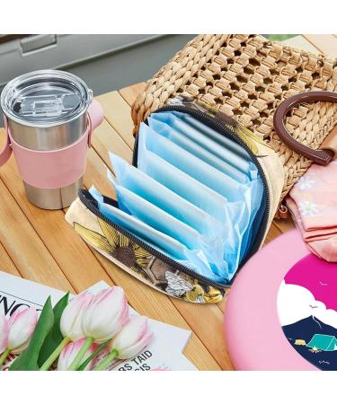 Menstruation Pad Bag with Zipper | Retro Honeybee Design | Womens Napkin & Tampon Collecting Bags - Buy Online on GoSupps.com