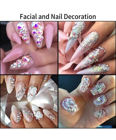 Rhinstone Stickers Set - 5 Self-Adhesive Crystal Diamond Gems Stickers with Tweezers | Ideal for Nails, Face Makeup, Crafts - Buy Online on GoSupps.com
