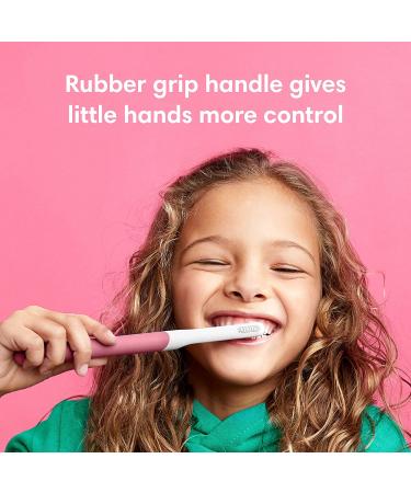 Quip Kids Electric Toothbrush - Sonic with Small Brush Head, Travel Cover, Timer, Soft Bristles, Mirror Mount, Rubber Handle - Pink - Buy Online on GoSupps.com