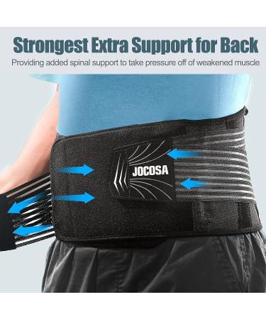 JOCOSA Back Brace Support Belt for Lumbar Pain Relief - Adjustable Lower Back Support for Herniated Disc, Sciatica, Scoliosis - Men and Women - Buy Online on GoSupps.com