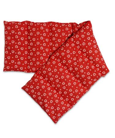 Grain pillow 75x20cm large 8-chamber - heat cushion grain pillow (wheat hearts-red)